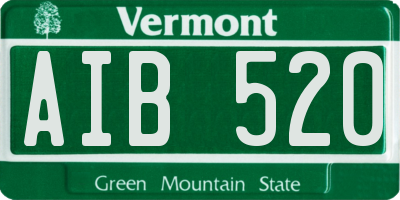 VT license plate AIB520