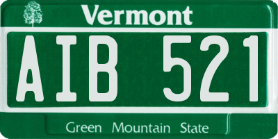 VT license plate AIB521