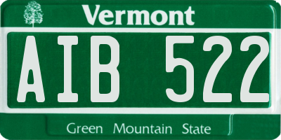 VT license plate AIB522