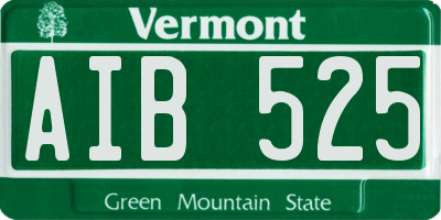 VT license plate AIB525
