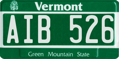 VT license plate AIB526