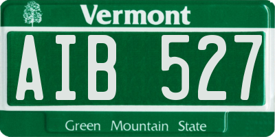 VT license plate AIB527
