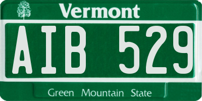 VT license plate AIB529