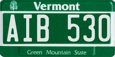 VT license plate AIB530