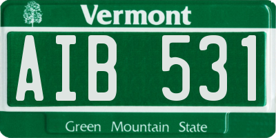 VT license plate AIB531