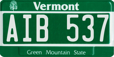 VT license plate AIB537