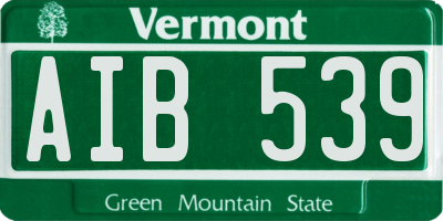VT license plate AIB539