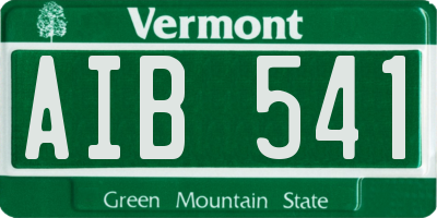 VT license plate AIB541