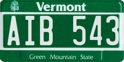 VT license plate AIB543