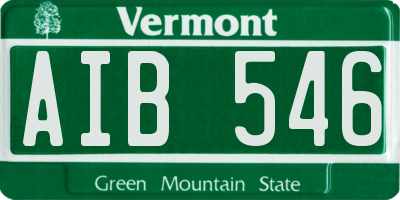 VT license plate AIB546