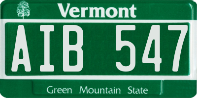 VT license plate AIB547