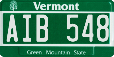 VT license plate AIB548