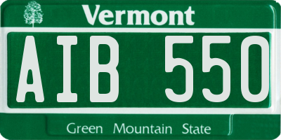 VT license plate AIB550