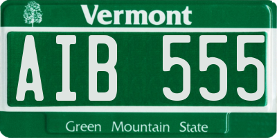 VT license plate AIB555