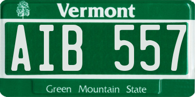 VT license plate AIB557