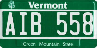 VT license plate AIB558