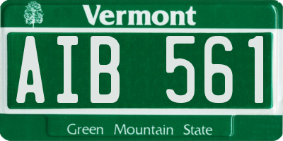 VT license plate AIB561