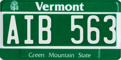 VT license plate AIB563