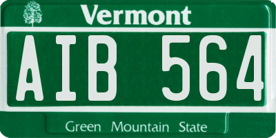 VT license plate AIB564