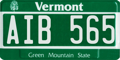 VT license plate AIB565