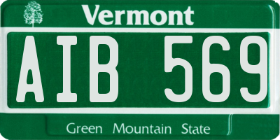 VT license plate AIB569