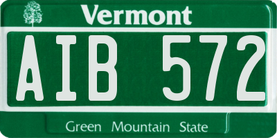 VT license plate AIB572