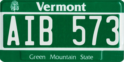 VT license plate AIB573