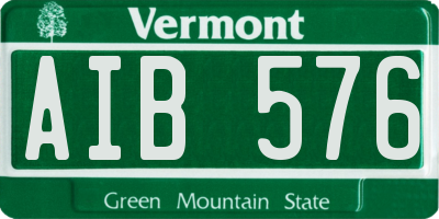 VT license plate AIB576