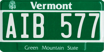 VT license plate AIB577