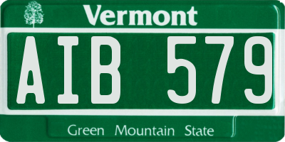 VT license plate AIB579