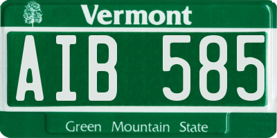 VT license plate AIB585