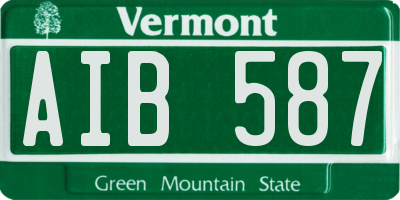 VT license plate AIB587