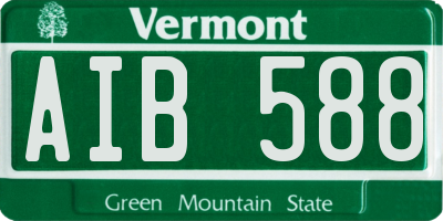 VT license plate AIB588