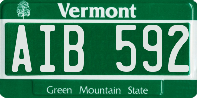 VT license plate AIB592