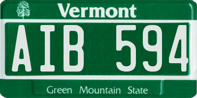 VT license plate AIB594