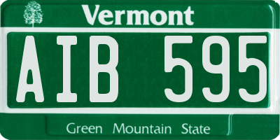 VT license plate AIB595
