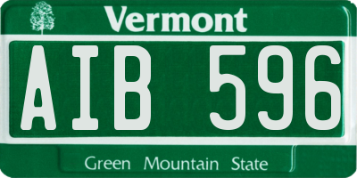 VT license plate AIB596