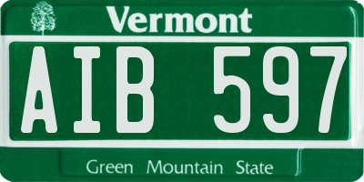 VT license plate AIB597
