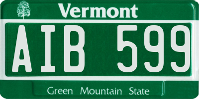 VT license plate AIB599
