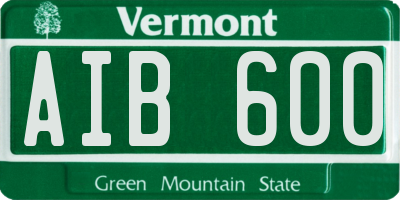 VT license plate AIB600