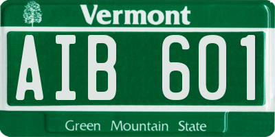 VT license plate AIB601