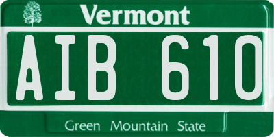 VT license plate AIB610