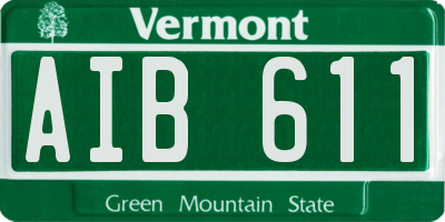 VT license plate AIB611