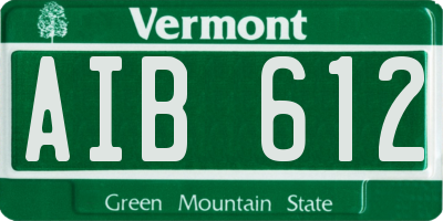 VT license plate AIB612