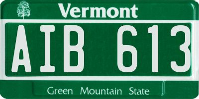 VT license plate AIB613