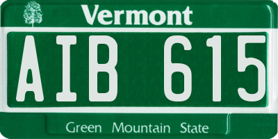 VT license plate AIB615