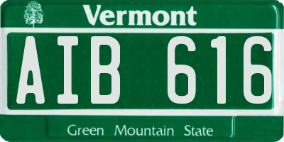 VT license plate AIB616