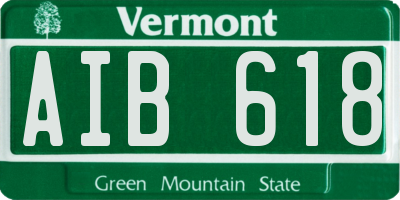 VT license plate AIB618