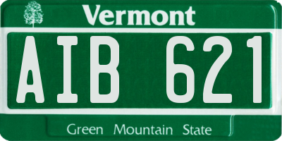 VT license plate AIB621