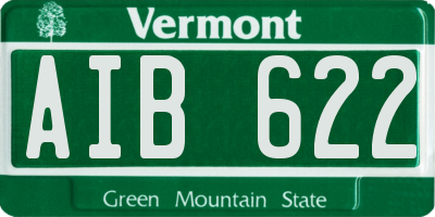 VT license plate AIB622